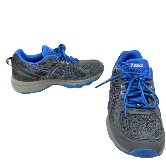 ASICS Unisex Kids GEL-Venture 6 Running Shoes Gray Blue 1014A077 Lace Up 4.5 M - Picture 1 of 9
